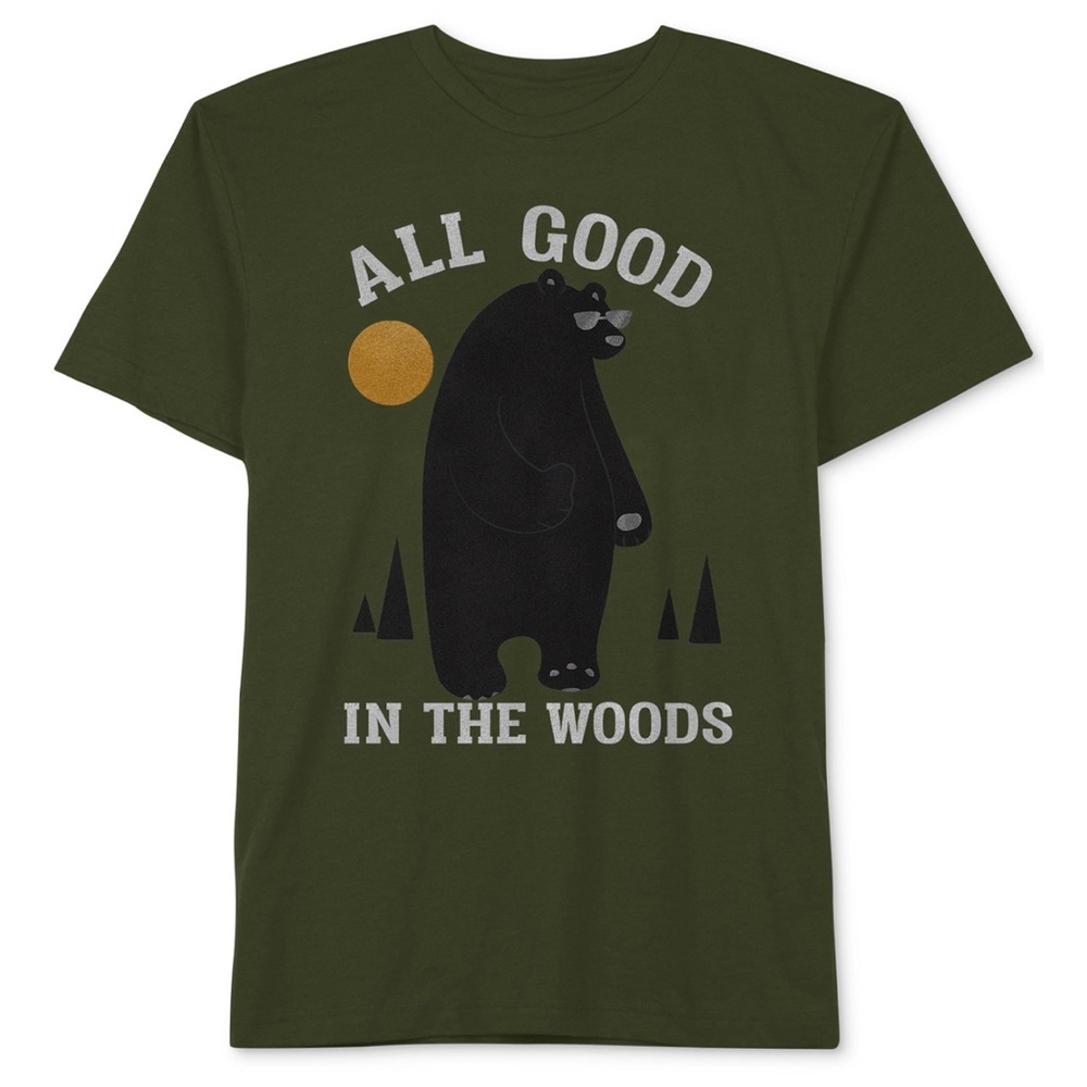*EUC* JEM Collective/Good in the Woods Green Graphic Cotton Tagless T-shirt / 5